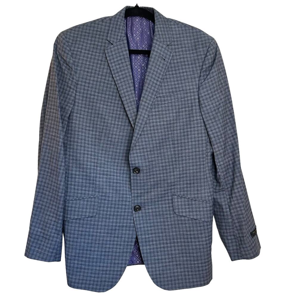 Ted Baker London Endurance Jones SPJ Garden Gray & Purple Blazer sz 40R NWOT